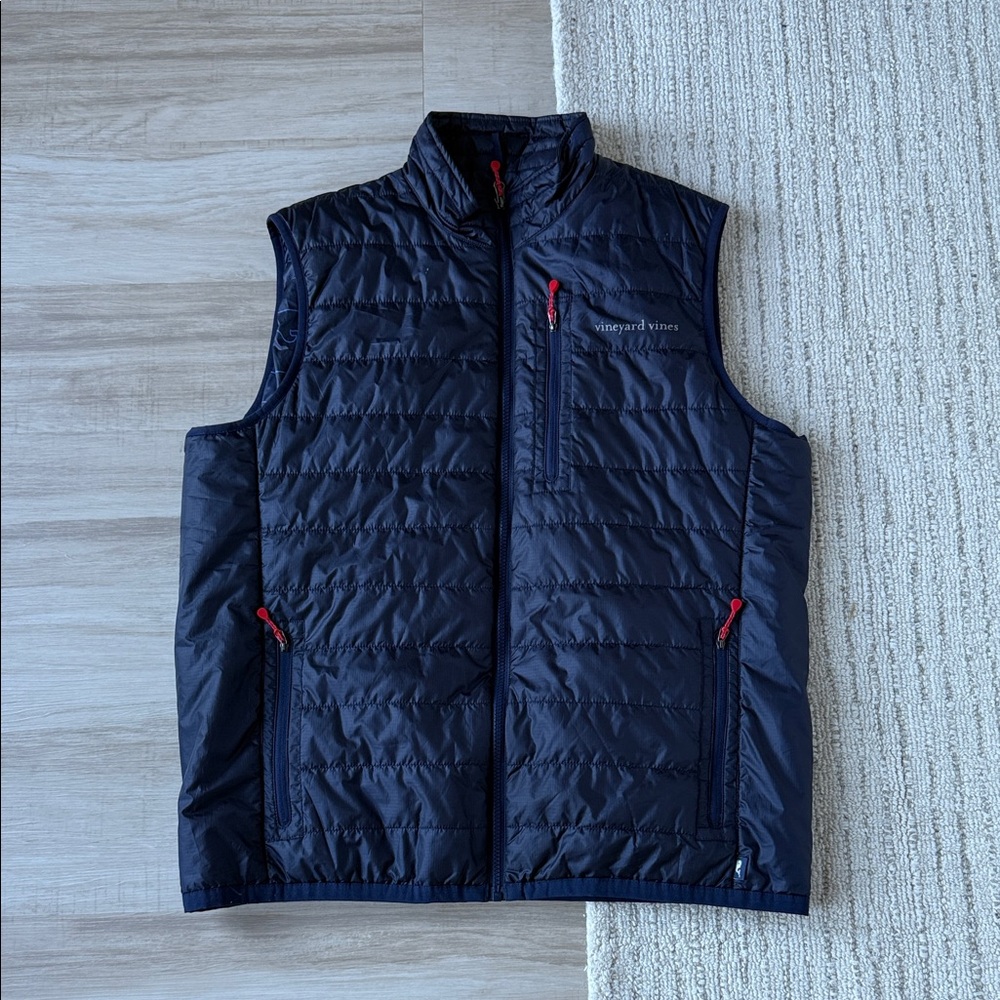 Vineyard Vines Men's Dark Blue Quilted Vest